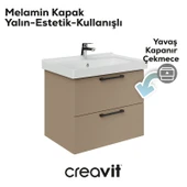 D20 65 Cm İki Çekmeceli Lavabo Dolabı Dafne Melamin Kapak (Demonte) thumbnail 5
