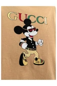 Gobo Orta ve Büyük Irk Mickey Mouse Desenli Sütlü Kahve Kedi Köpek Kıyafeti Elbisesi 4XL/Beden 1 - 2