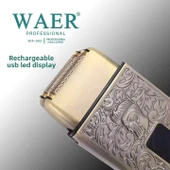 WA-093 Süper Şarjlı Sakal,Ense,Vücut Traş Kesme Makinesi / Ergonomik Tasarım, Uzun Pil Ömrü, LED Ekran - 4