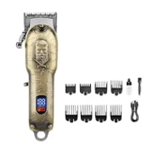 WA-048 Profesyonel Şarjlı Saç,Sakal,Ense,Vücut Traş Kesme Makinesi / Ergonomik Tasarım, Uzun Pil Ömrü, LED Ekran - 1