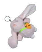 Sevimli Pembe Tavşan Büyük Kulak Peluş Anahtarlık thumbnail 5