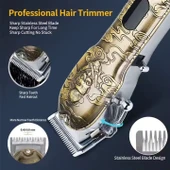 WA-048 Profesyonel Şarjlı Saç,Sakal,Ense,Vücut Traş Kesme Makinesi / Ergonomik Tasarım, Uzun Pil Ömrü, LED Ekran - 3