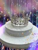 Pasta Tacı Plastik İncili 11 Cm Gümüş thumbnail 4