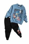 Sonic Desenli Mavi Renk Erkek Çocuk Eşofman Takım thumbnail 5