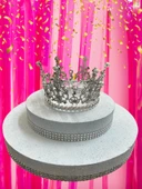 Pasta Tacı Plastik İncili 11 Cm Gümüş thumbnail 3