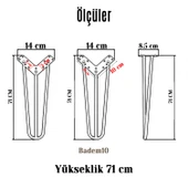 Martı 71 cm Krom Gümüş 4’lü Set Metal Masa ve Sehpa Ayağı Sağlam Mobilya Yükseltici Destek Modeli thumbnail 3
