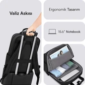 Mack Mce-1521 15.6" Nova Eco Laptop Sırt Çantası Siyah thumbnail 3