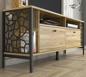 Hunerika Neyra 2 kapaklı tv ünitesi-Atlantik Çam -Minifiks Bağlantılı - 4