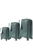 Metropolitan SDR 103 PP Valiz Seti - Büyük + Orta + Kabin Boy - Petrol Yeşili - 2