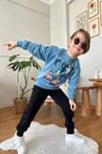 Sonic Desenli Mavi Renk Erkek Çocuk Eşofman Takım thumbnail 3