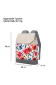 MCE-1306 14.1" ZEN Eco Günlük Sırt Çantası Bej Çiçekli thumbnail 2