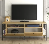 Hunerika Neyra 2 kapaklı tv ünitesi-Atlantik Çam -Minifiks Bağlantılı - 3