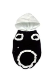 Gobo Siyah Beyaz Kapüşonlu Kedi Köpek Kıyafeti Elbisesi Large/l/beden 3 thumbnail 1