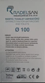 RADELSAN HAVALANDIRMA FANI / BANYO VE TUVALET ASPİRATÖRÜ 100 LÜK thumbnail 5