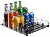 Buzdolabı İçecek Dispenseri, Kendinden İtmeli Düzenleyici, 5 Sıralı Yaylı Otomatik Kutu Organizer - 1