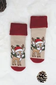 3 Çift Unısex Hediyelik Yeniyıl Temalı Çocuk Soket Havlu Çorap thumbnail 9