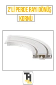 2’li Perde Rayı Dönüş – Köşe ve Kenarlar İçin Uyumlu Korniş Tamamlayıcısı - 1