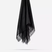 Flamlı Pamuklu Eşarp (96x96 cm. Siyah) - 2