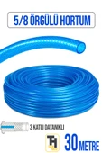 5/8 Örgülü Bahçe Hortumu Çatlamaz, Kırılmaz, Esnek (30 metre) Mavi - 1