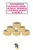 KAĞIT MASKELEME BANTI 25 MM 20 METRE 6 ADET - 1