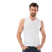 6 Adet Anıt Erkek Ribana V Yaka Sıfır Kol Fanila Atlet 1110 thumbnail 1