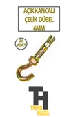 AÇIK KANCALI ÇELİK DÜBEL 6 MM 20 ADET - 1