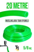 5/8 Silikonlu Dayanıklı Bahçe Hortumu (20 Metre) Yeşil (Musluklarla Tam Uyumlu) thumbnail 1
