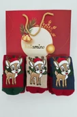 3 Çift Unısex Hediyelik Yeniyıl Temalı Çocuk Soket Havlu Çorap thumbnail 5