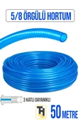 5/8 Örgülü Bahçe Hortumu Çatlamaz, Kırılmaz, Esnek (50 metre) Mavi - 1