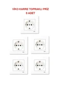 VİKO Karre Topraklı Priz + Çerçeve 5'li Set - 3