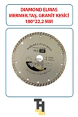 Dıamond Elmas Mermer, Taş, Granit Kesici, Ağız 180 Mm X 22,2 MM Spiral - 1