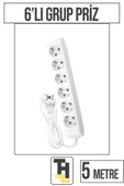 5 Metre 6'lı Grup Priz - 1