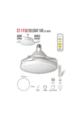 Cata Dolunay 3 Renk Yanma Modlu Kumandalı Dimlenebilir Fan Led Ampul Aydınlatma Ct-1156 - 2