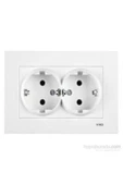 VİKO Viko Karre Ikili Topraklı Priz Beyaz 90967056 - 1