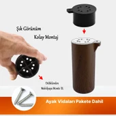 (4 Adet) Plastik Terra Kubik Kestane Kahvesi 15 cm Mobilya Kanepe Koltuk Baza Yükseltme Ayak Ayağı thumbnail 4