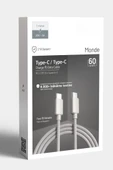 PDAteknoloji 60W Örgülü Type C to Type C SPK-10 Monde 1mt Data ve Şarj Kablosu thumbnail 4