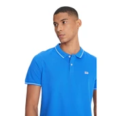 Regular Fit Normal Kesim %100 Pamuk Polo Yaka Mavi Tişört thumbnail 4