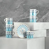 Aryıldız Castello 6 Kişilik Türk Kahve Fincan Takımı 90 ml thumbnail 1