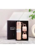 Dekorasyaa  -Pembe - Paslanmaz Çelik 3 Bardaklı Termos 500 ml - Çanta Hediyeli - 12 Saat Sıcak Soğuk thumbnail 4
