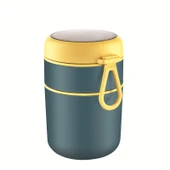 Dekorasyaa 2 Katlı Lunch Box - Mavi - Paslanmaz Çelik - Kaşıklı - Yemek Taşıma Kabı - 710ml thumbnail 5