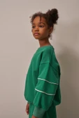 Yeşil Asimetrik Cep Detaylı Oversize Çocuk Alt Üst Takım thumbnail 10