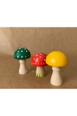 Waldorf  Doğal Ahşap Mantar Oyuncak Seti 3 lü - 3