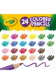 24 Colourful Pencils- Amerikan-Nontoxic- 24 Renk Kuru Boya Seti- Kalemtıraş hediyeli thumbnail 3