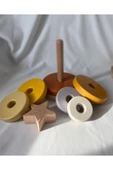 Waldorf Yıldız Kule Ahşap Yıldız Kule Kahve Pastel Renk Ekolojik Oyuncak - 3