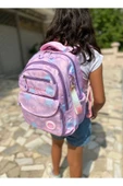 Kız Çocuk İlköğretim Çantası Ultra Hafif Ortopedik Sırt Okul Çantası  (Pembe-Lila-Mor) - 8