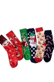 Yılbaşı 6’lı Desenli Çorap Seti | Unisex Hediye Kutulu Kış Temalı Çoraplar - 6