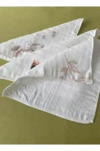 3' lü  Set Desenli Müslin Bebek Ağız Mendili %100 Pamuk 20 x 20 Cm - 7