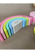 İsme Özel Ahşap Waldorf Gökkuşağı | 6'lı Pastel Tonlarda Montessori Oyuncağı - 11