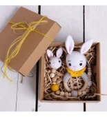 ORGANIC YENİ DOĞAN BEBEK HEDİYE SETİ, UNISEX BEBEK SETİ TAVŞANCIK - 1