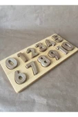 Doğal Ahşap Eğitici Sayılar Seti | Montessori Matematik Oyuncak 0-9 | El Yapımı Puzzle - 3